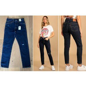 NWT LEVI'S 501 Skinny Premium Women's Jeans - Salsa Broken Stone Wash - 25X28